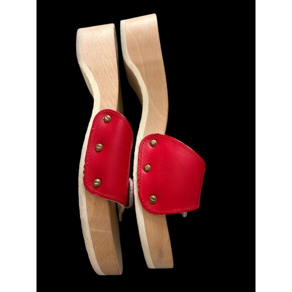 Dr. Scholl’s Original Exercise Sandals – Red Leather – Women’s Size 9 – Made - Picture 3 of 7